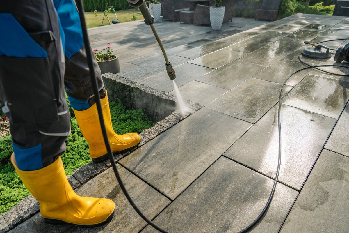 House exterior pressure washing