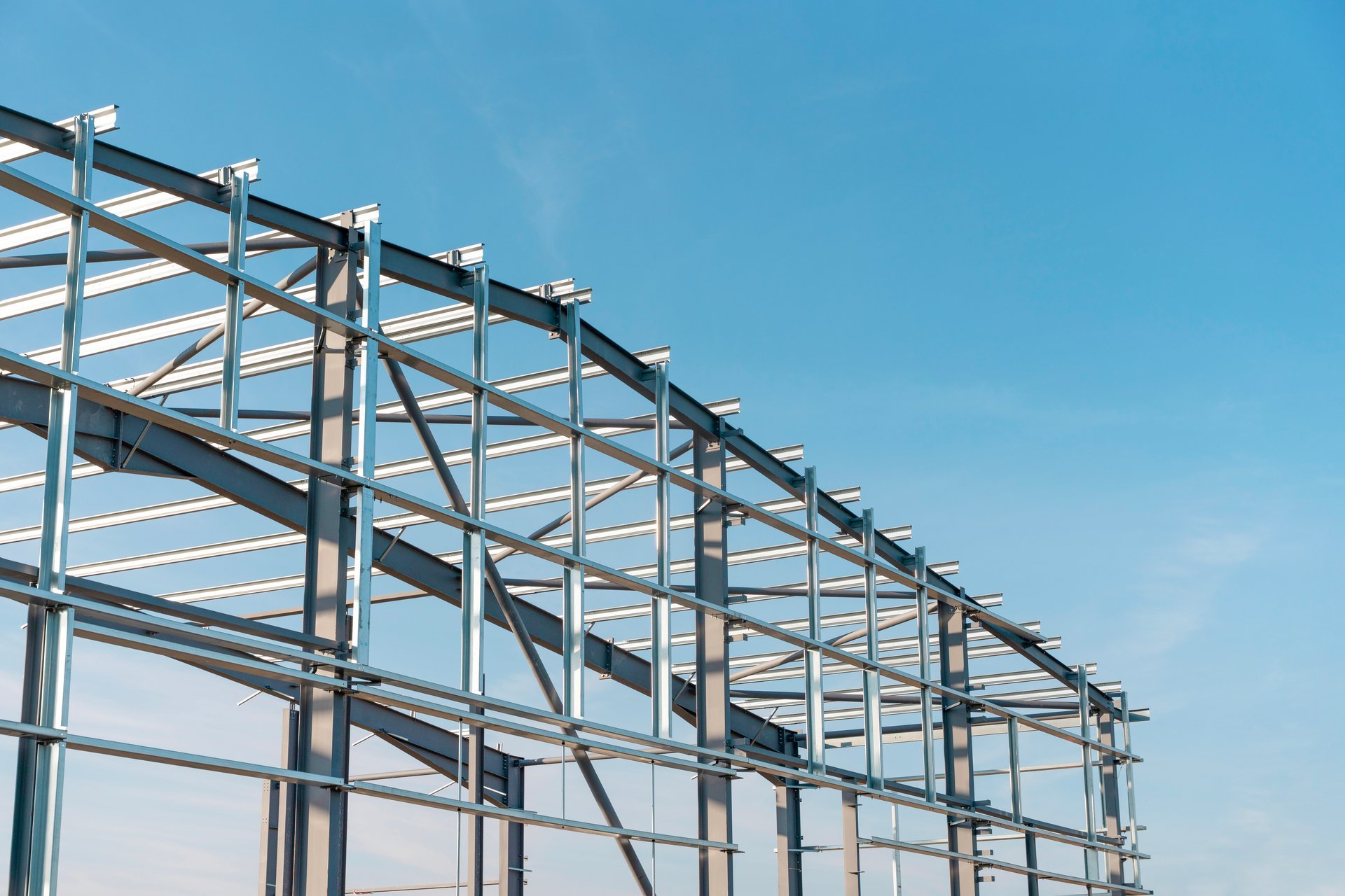 Structural steel framework construction