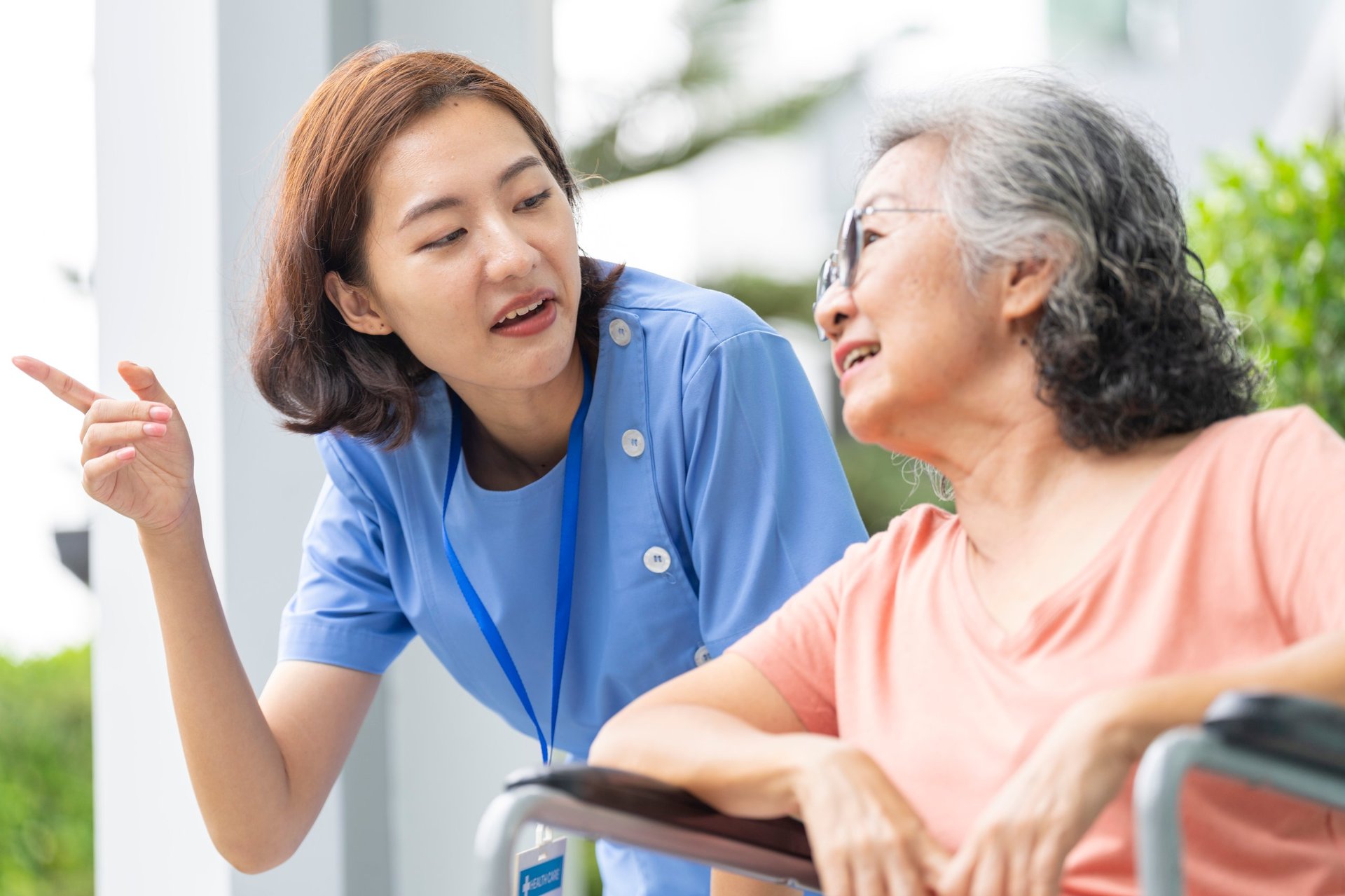 Caregiver providing compassionate support