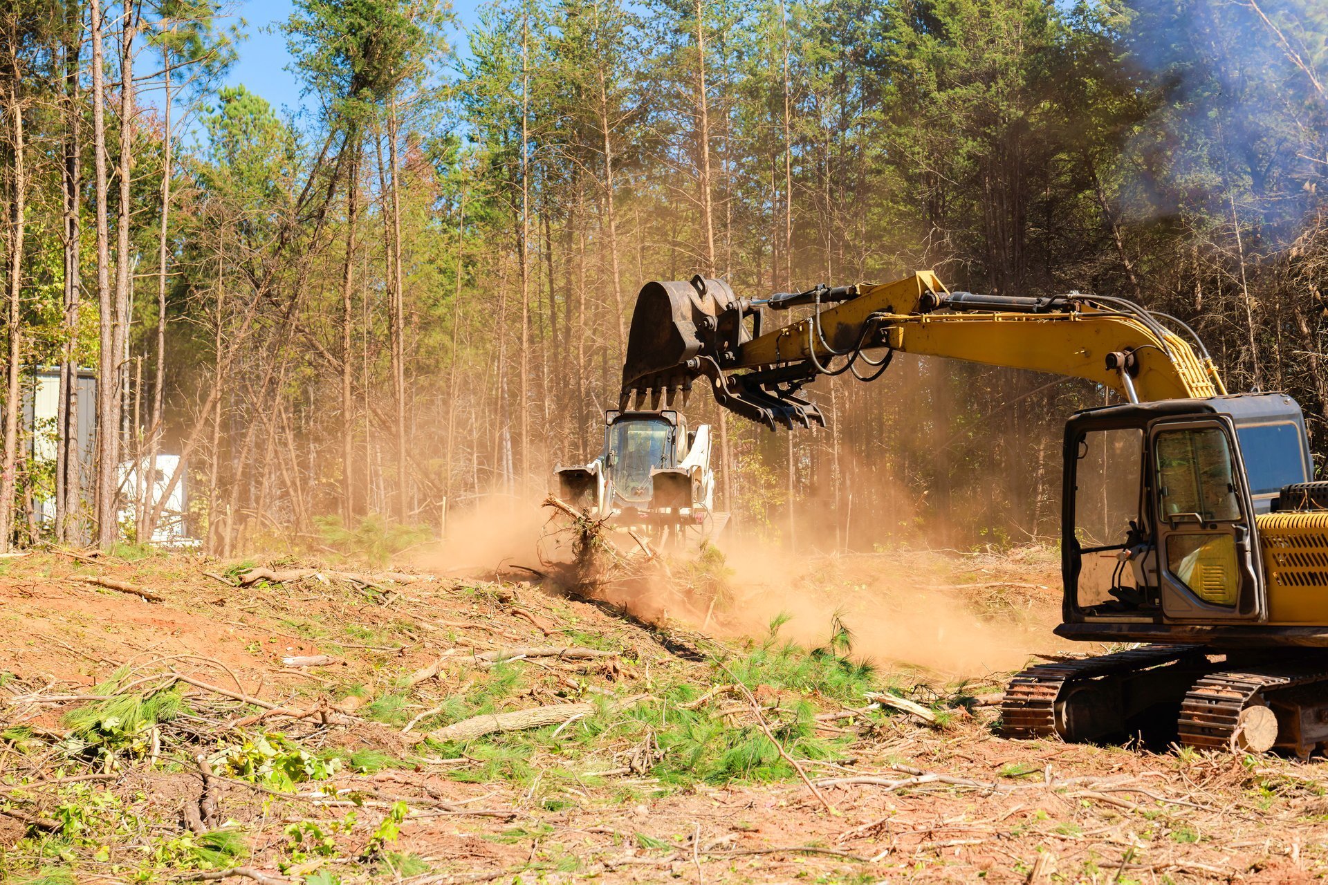 Heavy equipment at work