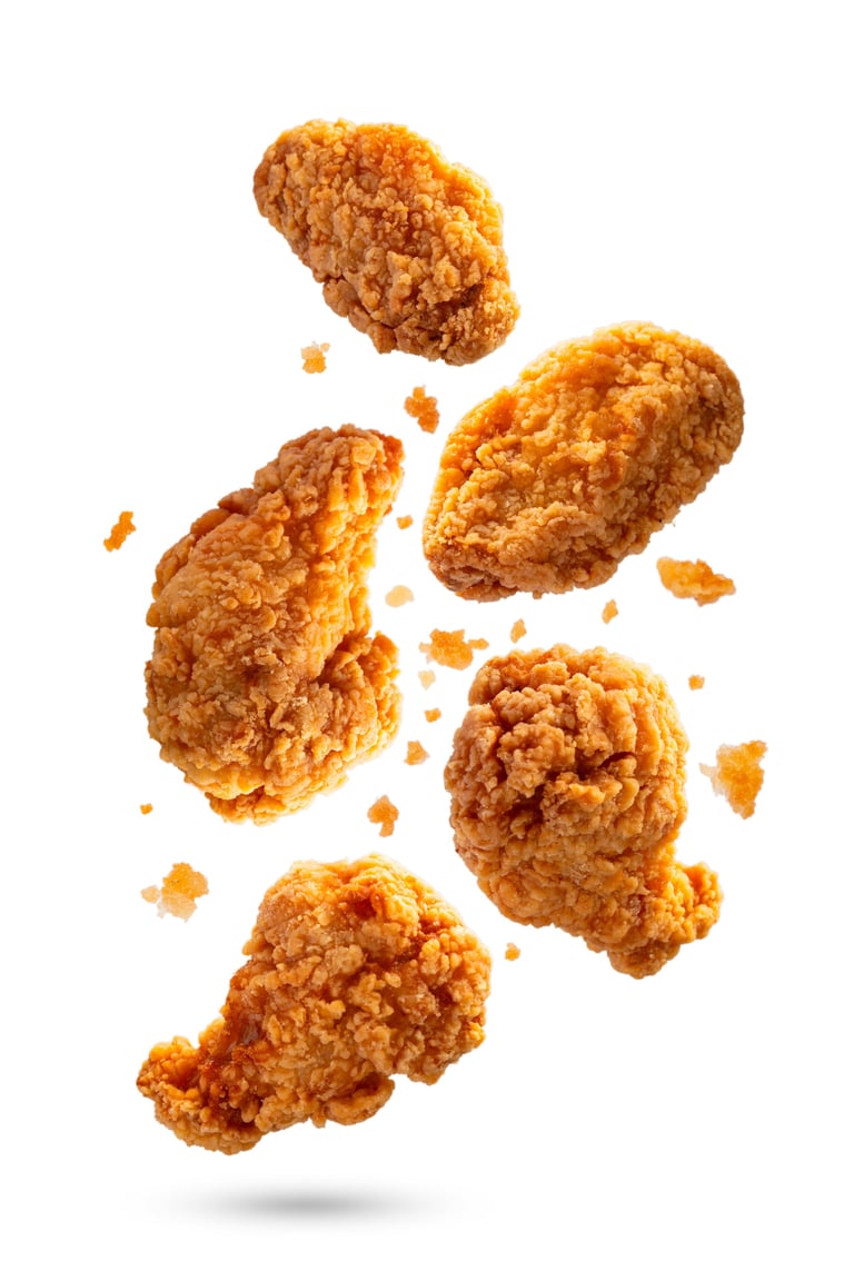 Falling fried chicken wings