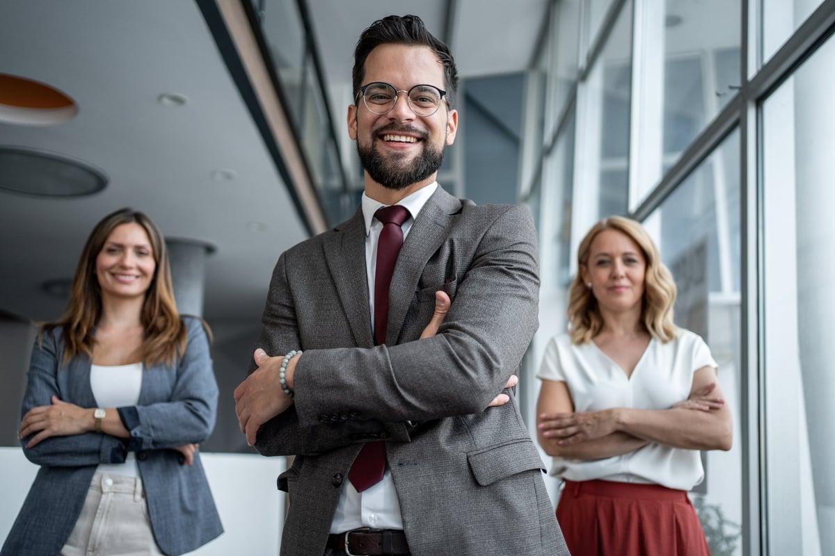 Portrait of a confident business team smiling