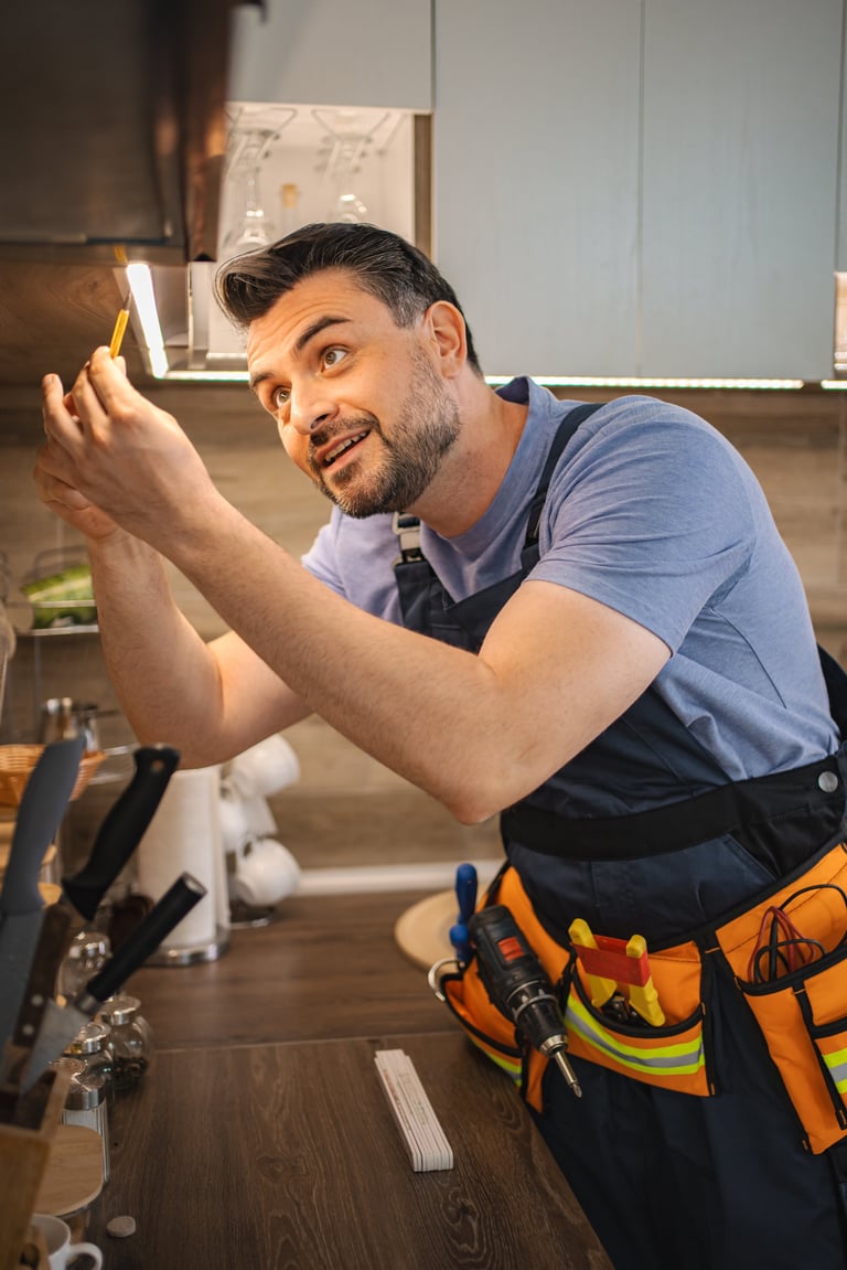 Professional handyman at work