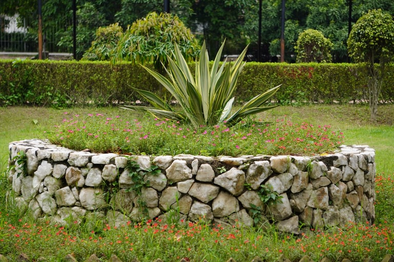 Gabion structure for raised garden bed