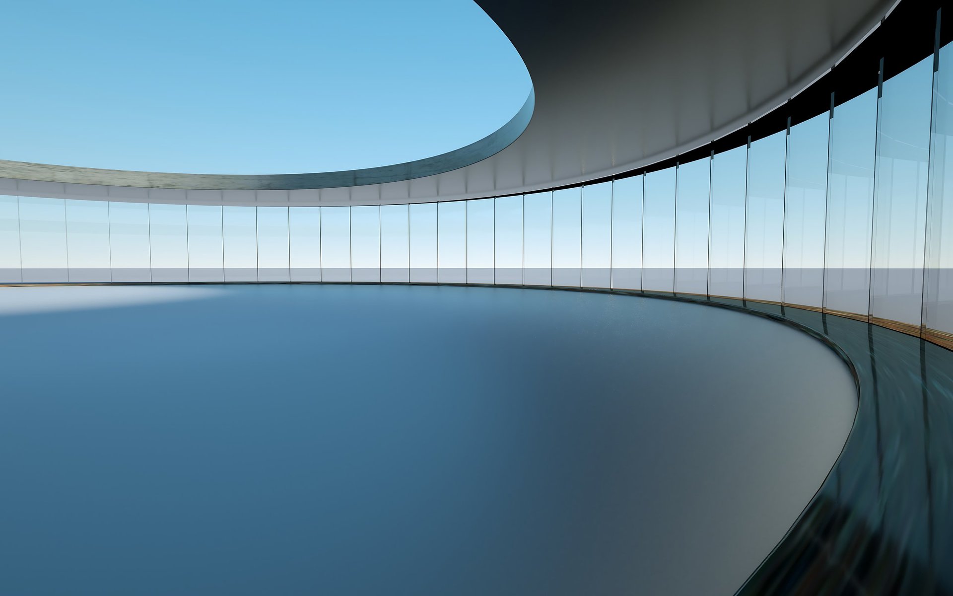 Architecture moderne — courbe en verre
