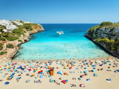 Mallorca beach aerial view