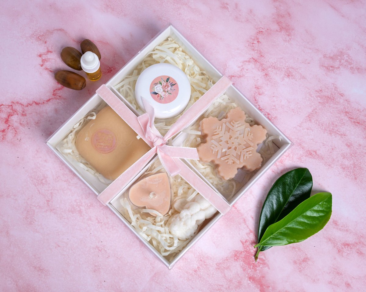 A beautifully packaged gift box of natural hammam soaps and essentials