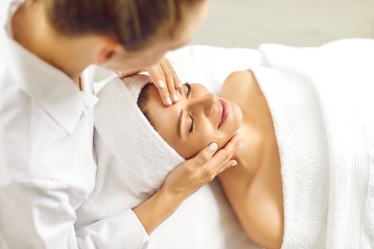 Relaxing facial massage for natural wellness