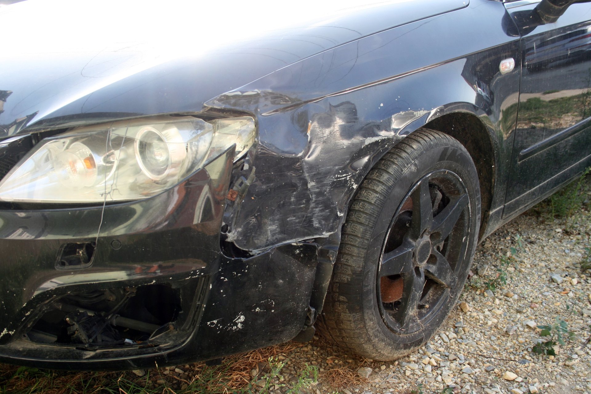 Damaged vehicle requiring repair