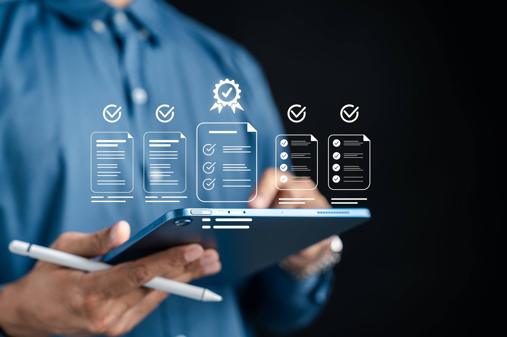 Compliance document check, digital approval, checklist validation, and workflow management for business productivity