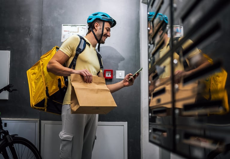 Courier checking delivery address