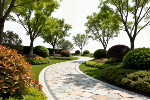 Stone pathway garden - After