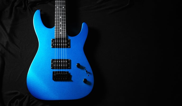 Blue electric guitar