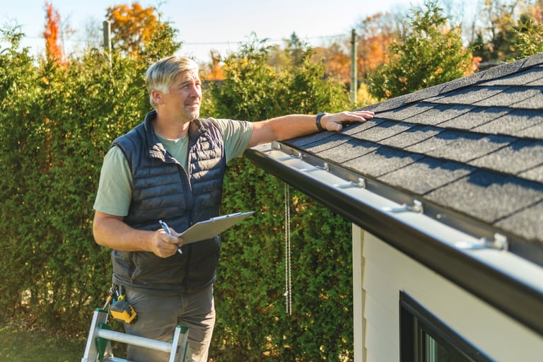 Professional roof inspection in progress