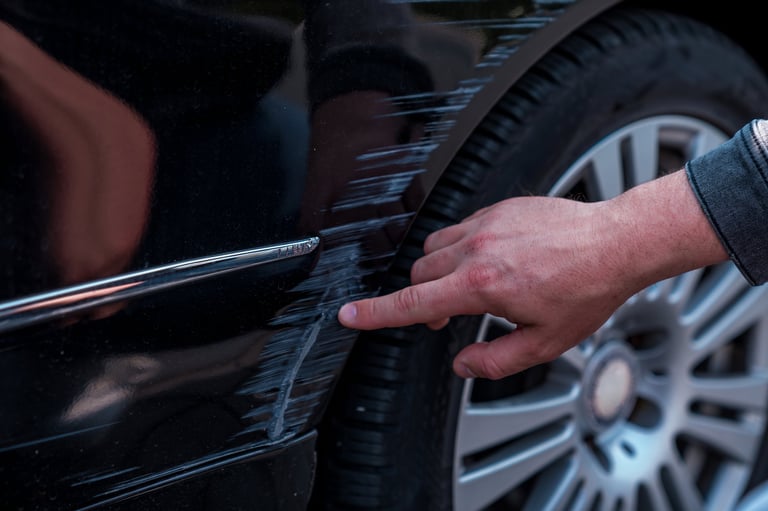 Scratch inspection on car