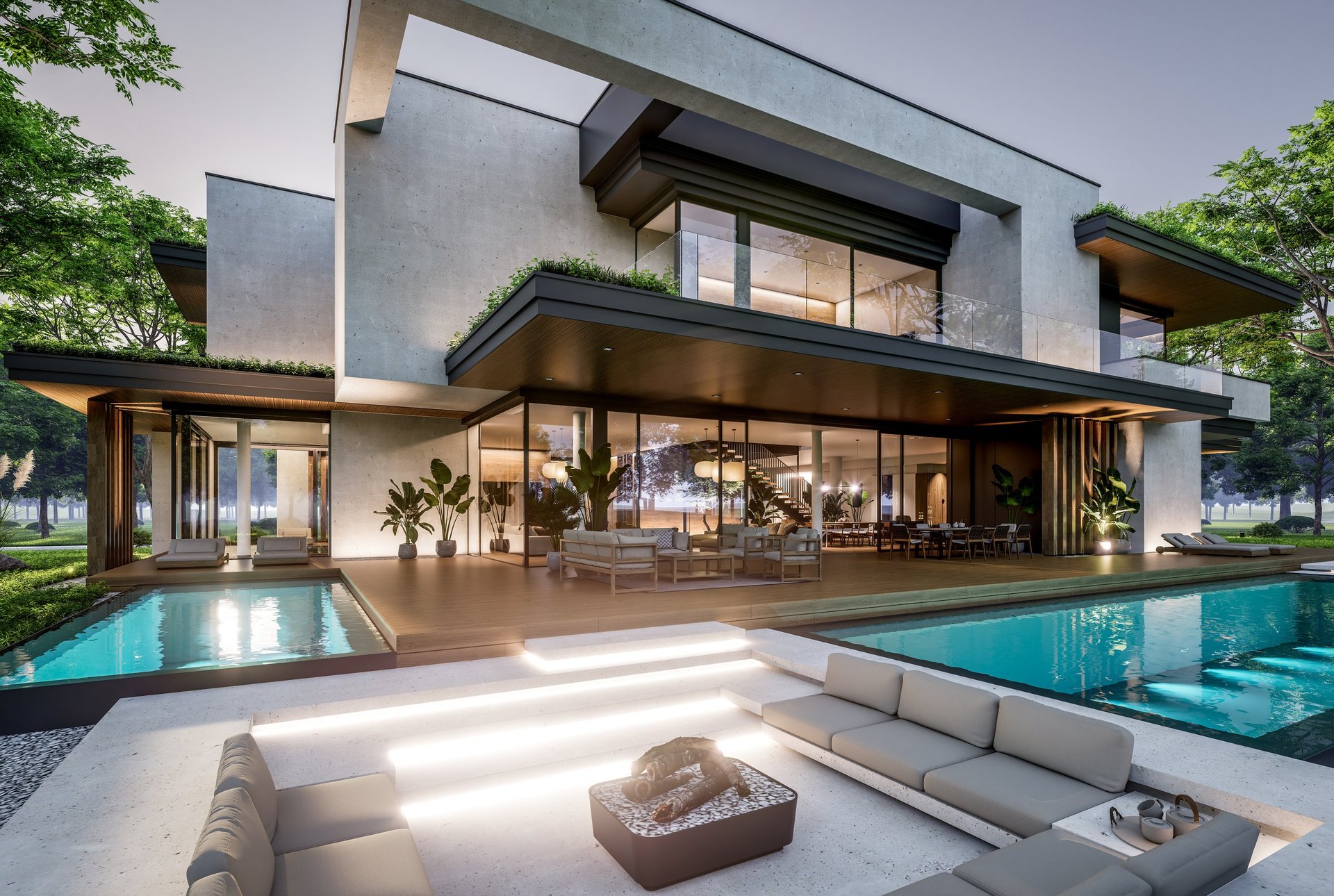 Modern residence with pool and landscaping — representative of SKLZ Group's residential craft