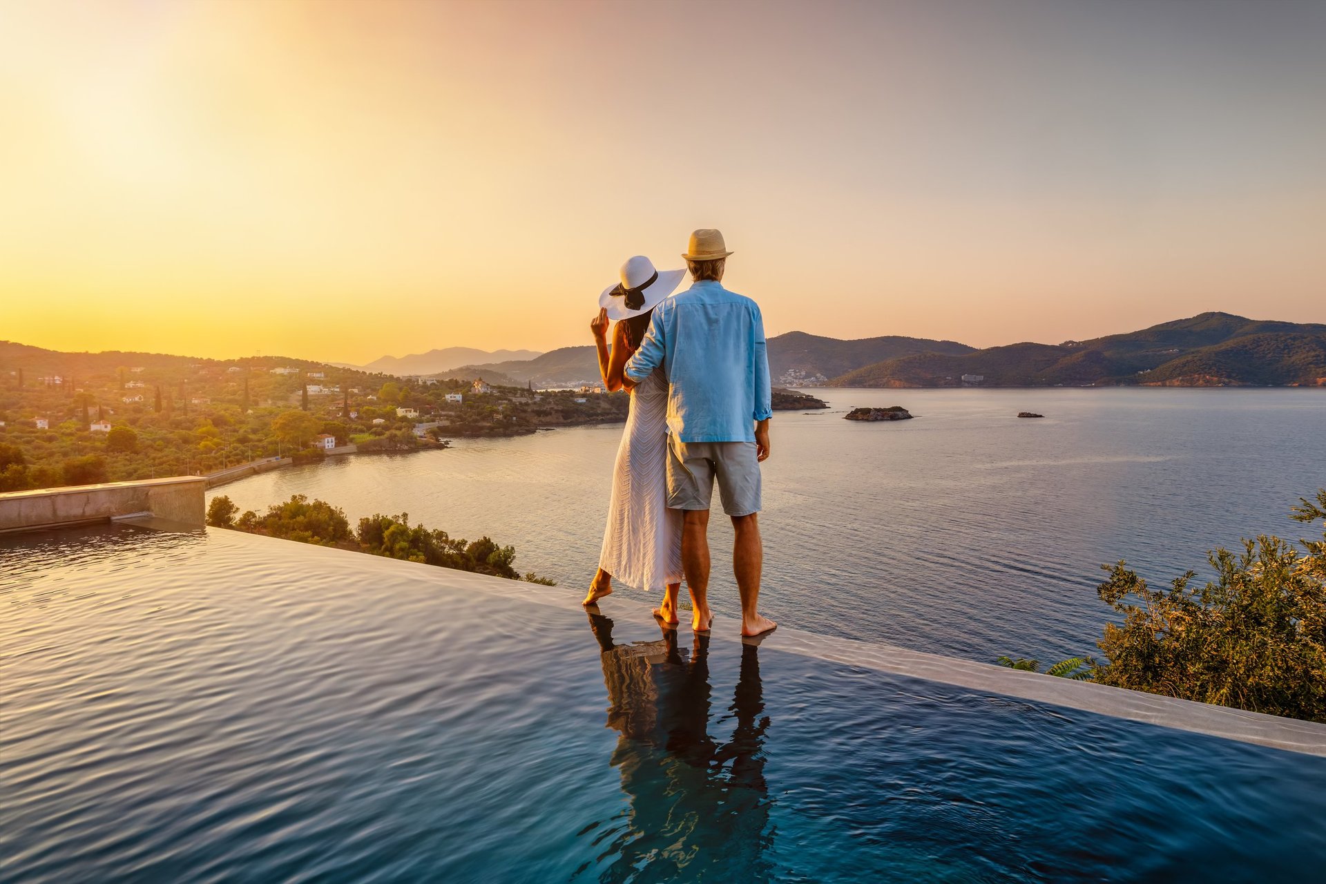 Romantic sunset over Mediterranean
