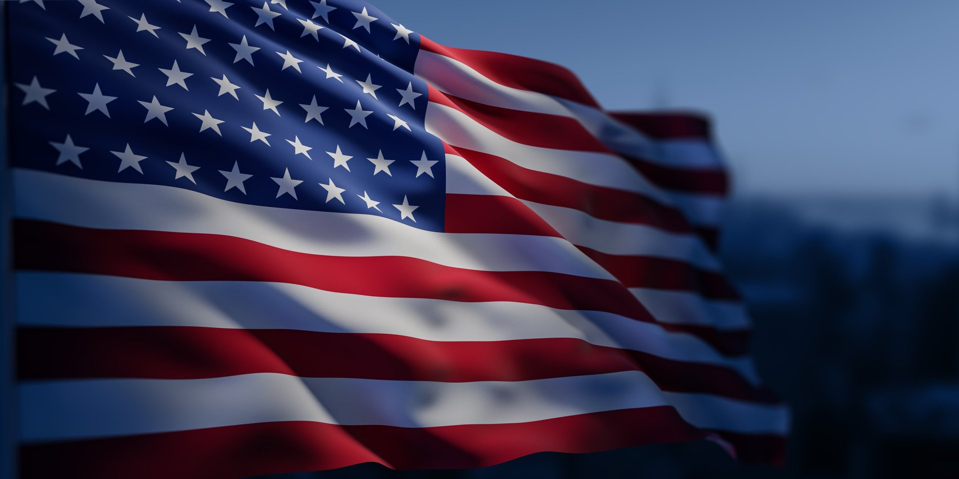American flag waving in the wind