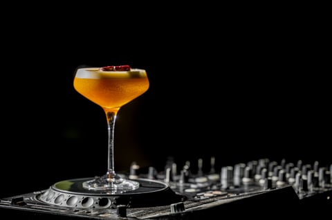 Cocktail on DJ mixer
