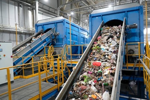 Recycling plant processing materials