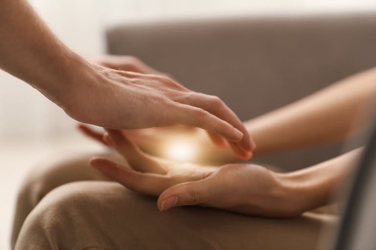 Holistic healing practitioner providing a personalized consultation session