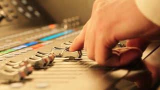 Mixing console closeup