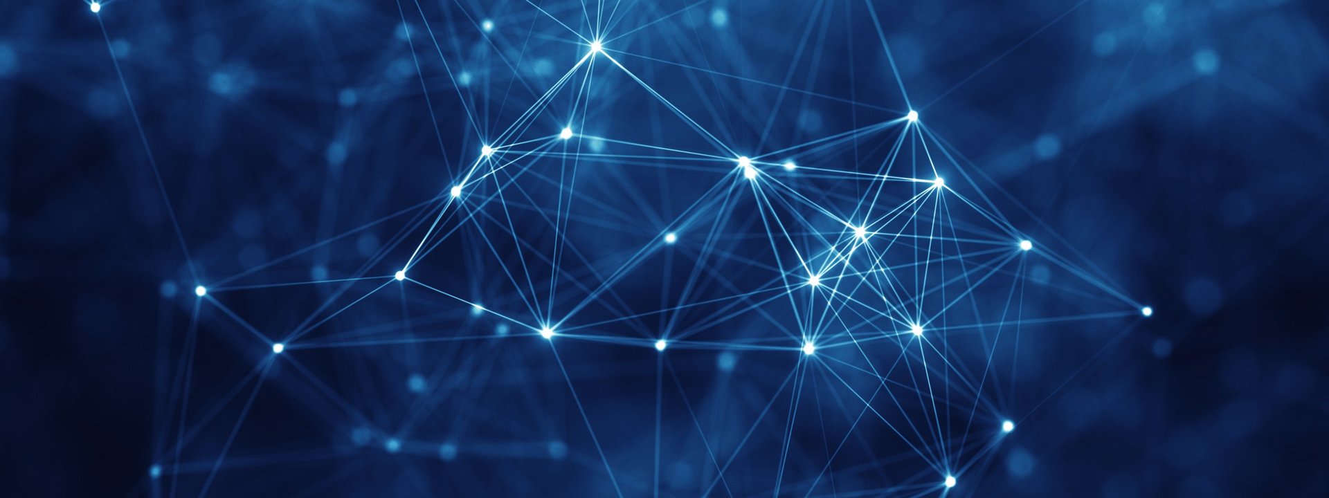 Abstract glowing data network representing fast, connected website delivery