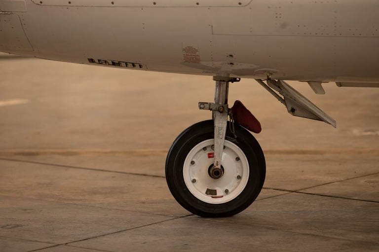 Gulfstream nose wheel details and steering assembly