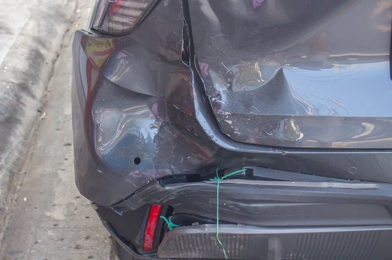 Severe rear-end damage restored to factory condition.