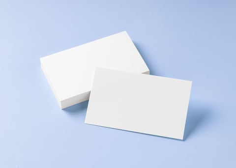 Blank white business card mockup — your business here opportunity