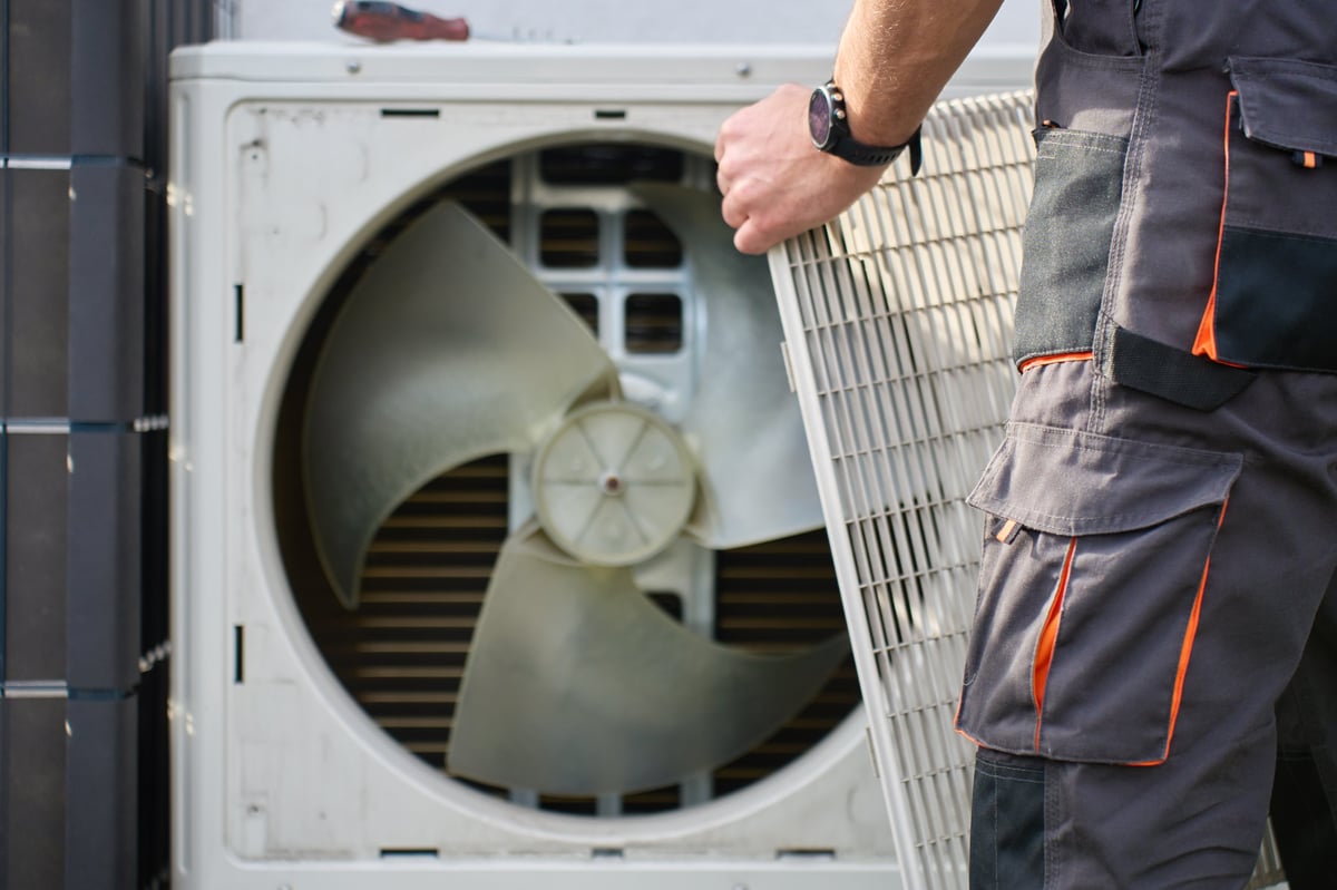 HVAC technician performing residential service