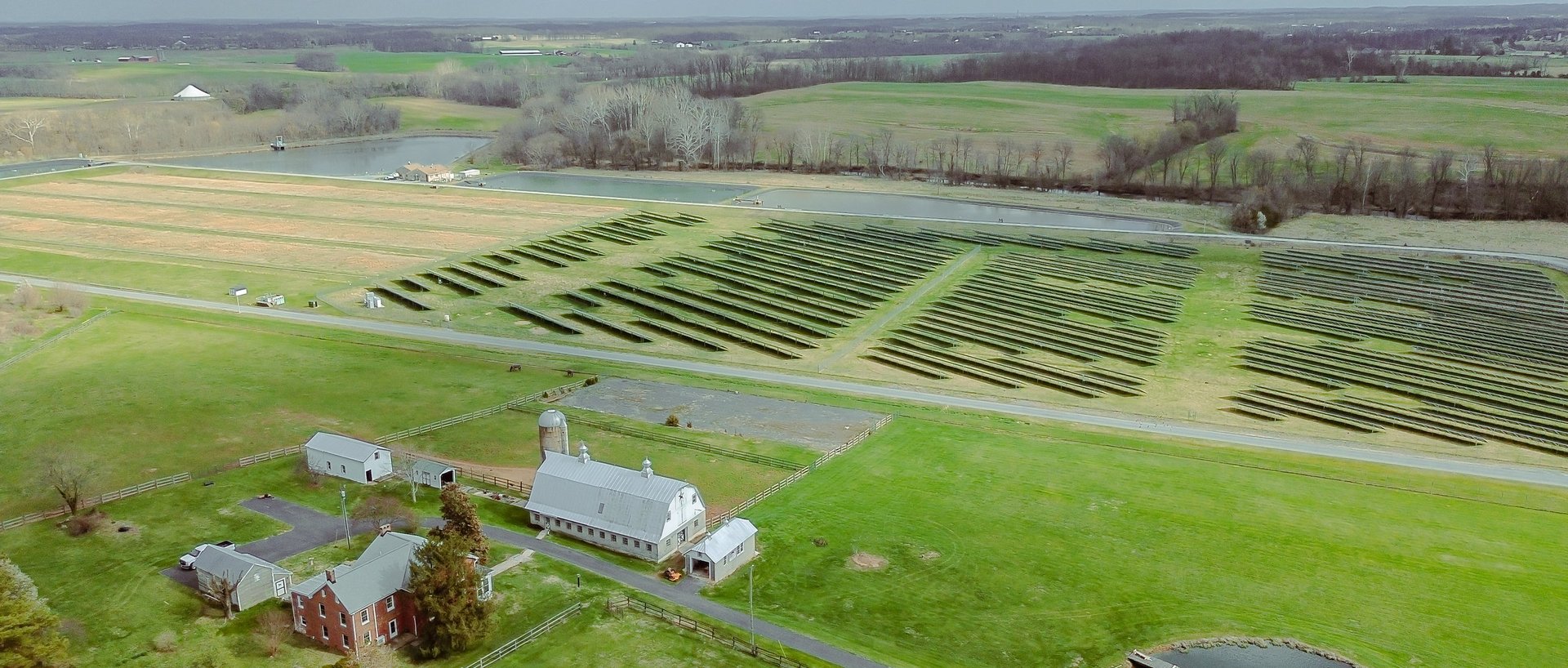 Solar panels on agricultural land within a rural corridor