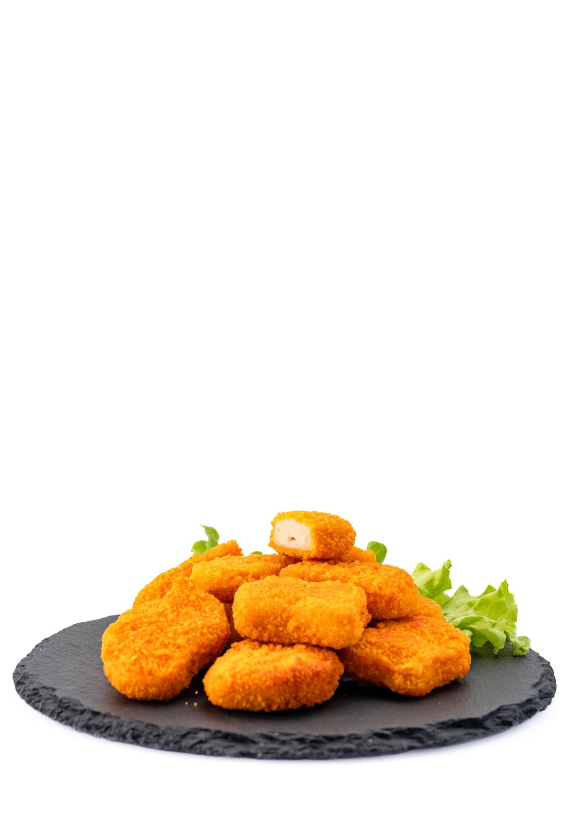 Golden crispy chicken nuggets