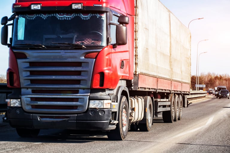 Long-haul truck on highway