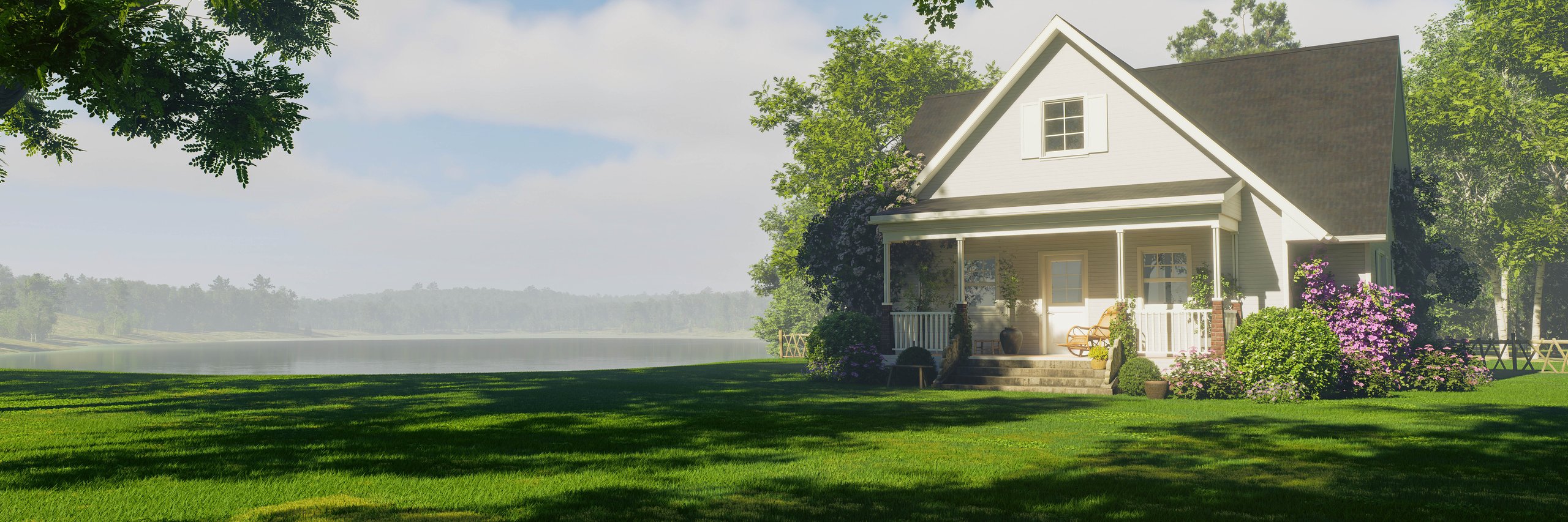 Historic Hudson Valley home with mature trees and a wraparound porch