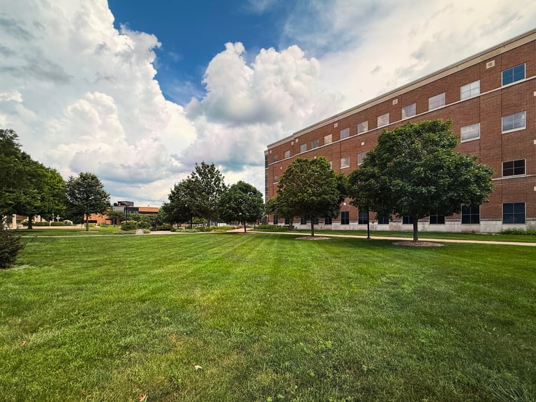 Historic red-brick collegiate campus near Morehouse College in West End Atlanta, Georgia. Independent campus housing information for Morehouse College.