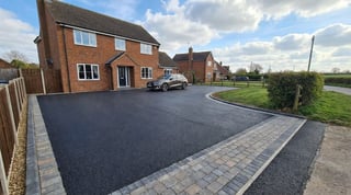 Tarmac driveway with block border