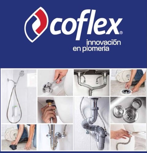 Logo Coflex con productos de plomería