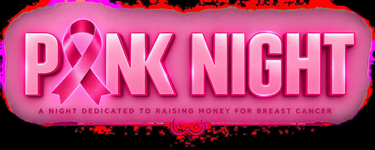 Pink Night logo with pink ribbon symbol for breast cancer awareness fundraising event
