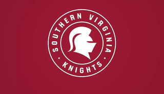 Southern Virginia Knights logo featuring a white knight profile silhouette inside a circular emblem on burgundy background