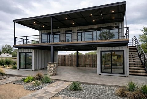 Casa contenedor dos pisos con terraza