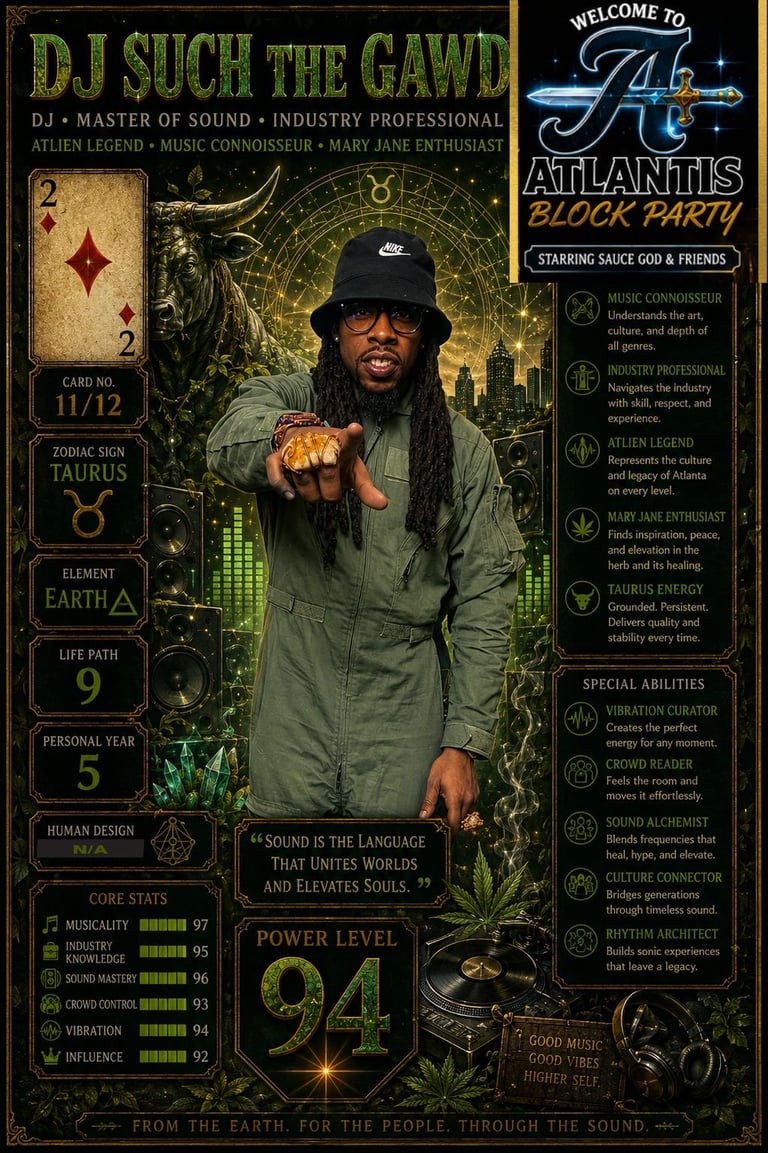 DJ Such The Gawd Atlantis trading card