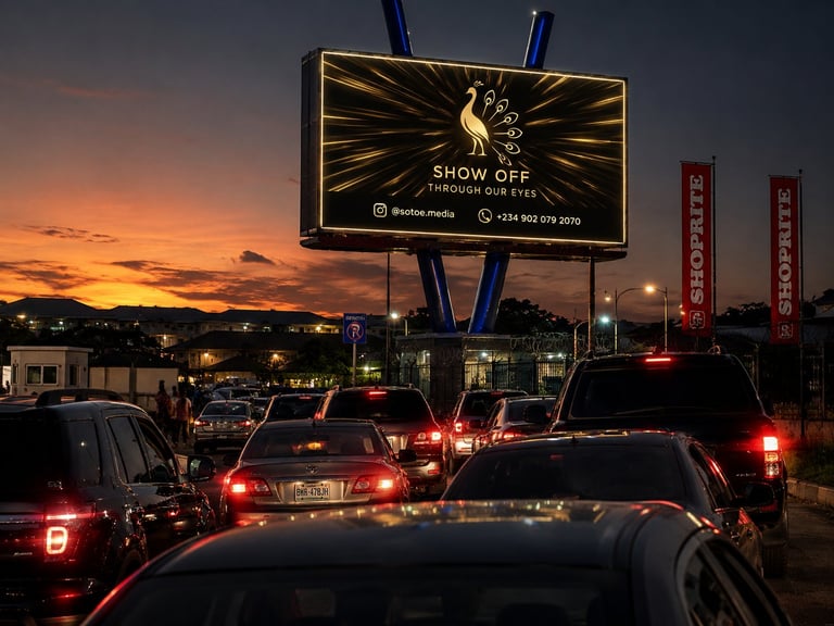 Digital billboard by Jabi Lake Mall on IBB Boulevard, Abuja