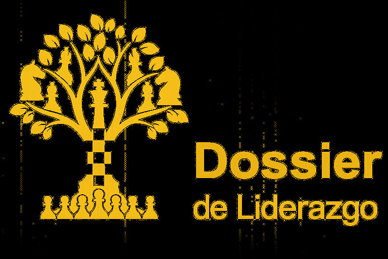Dossier de Liderazgo - Logo dorado con árbol y piezas de ajedrez