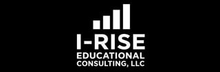 I-RISE Educational Consulting LLC logo with upward bar chart icon on black background