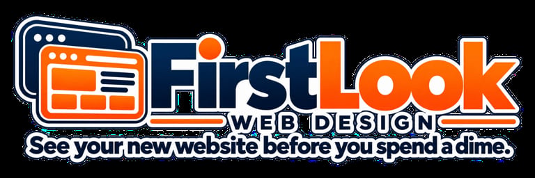 First Look Web Design logo with tagline See your new website before you spend a dime