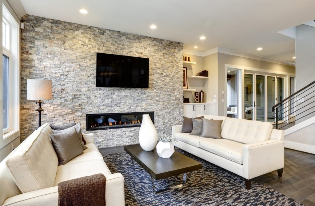 Stone Fireplace Living Room
