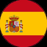 Spanish flag with red and yellow horizontal stripes and national coat of arms in center