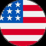 American flag in circular design with blue canton containing white stars and red and white horizontal stripes