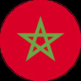 Flag of Morocco with red circle and green star in center